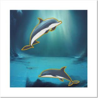 dolphin art Posters and Art